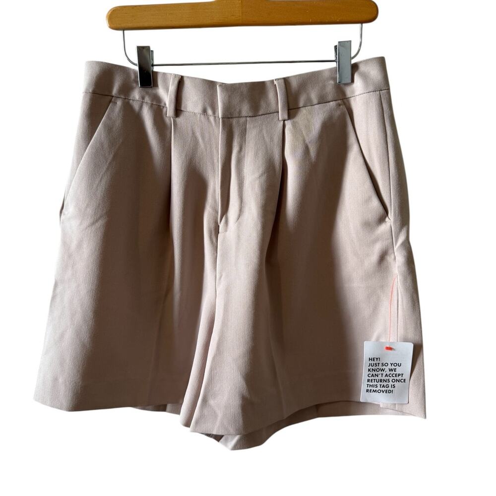 ASOS Tailored High Waisted Pleated Shorts Sand 30